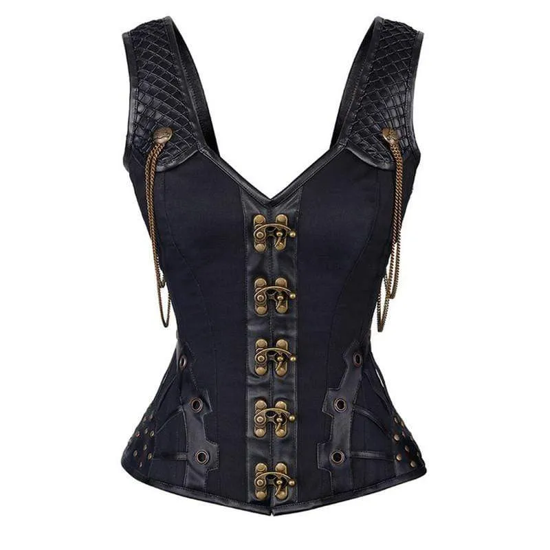 Dark Come My Way Leather Corset