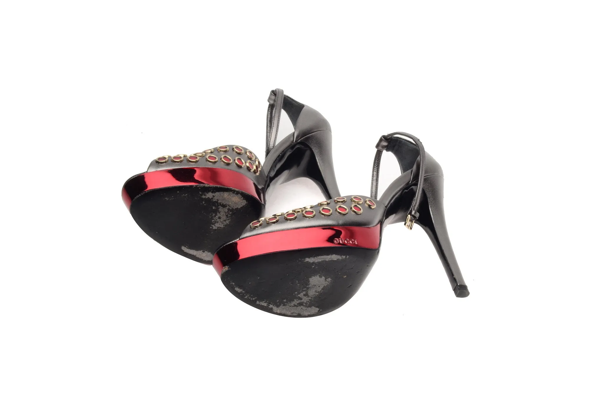 Gucci - Metallic Red Platform Sandals - 8