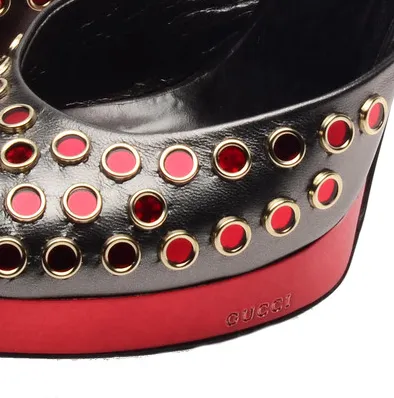 Gucci - Metallic Red Platform Sandals - 8
