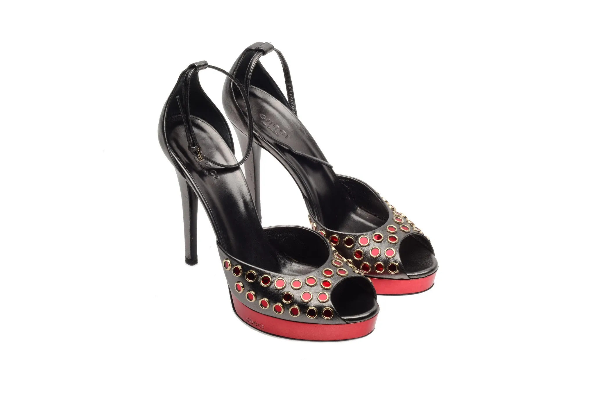 Gucci - Metallic Red Platform Sandals - 8
