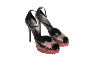 Gucci - Metallic Red Platform Sandals - 8