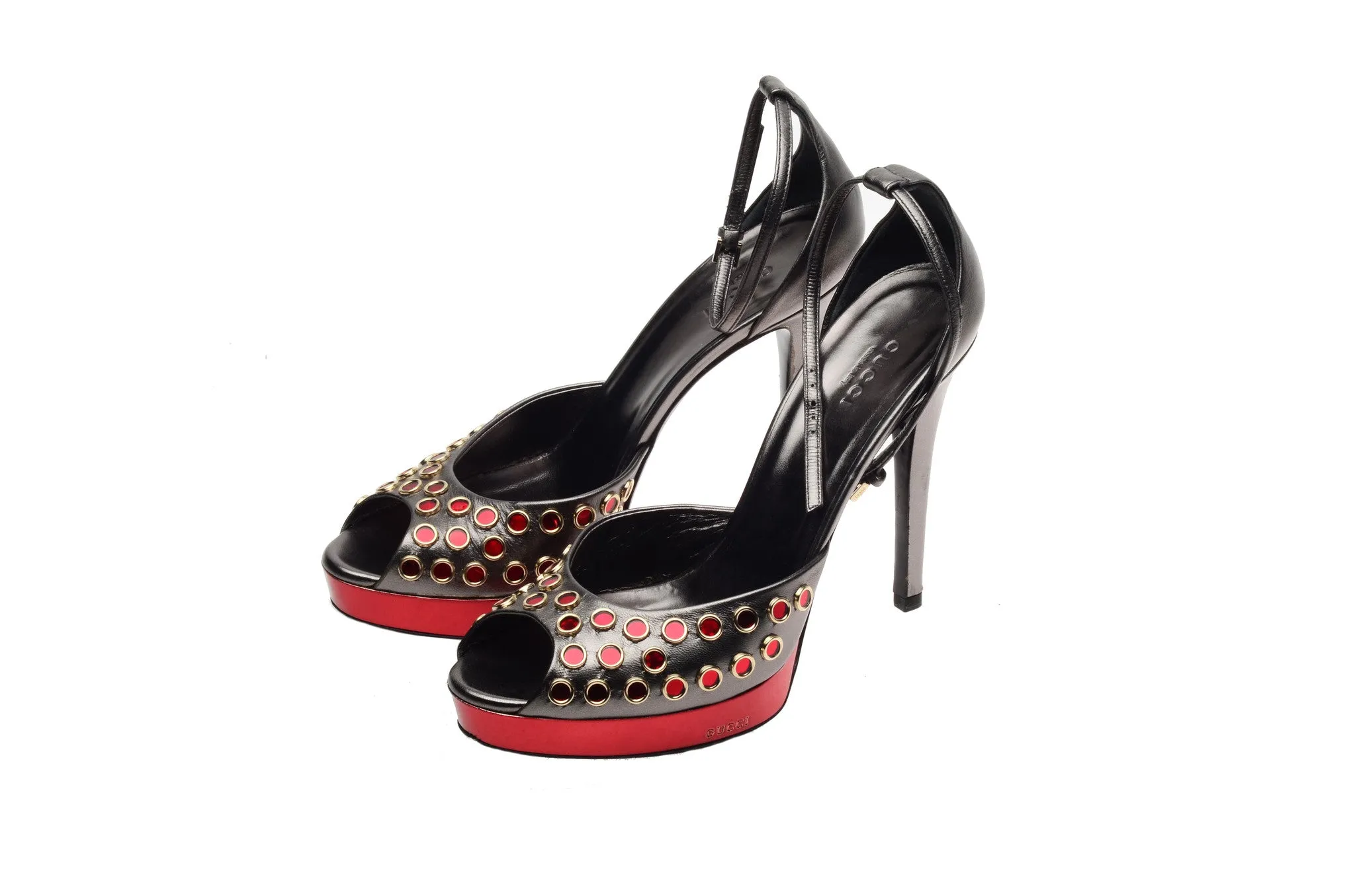 Gucci - Metallic Red Platform Sandals - 8
