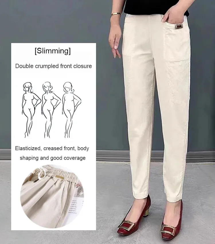Hot Sale 49% OFFWomen's Elastic Waist Cotton Pants