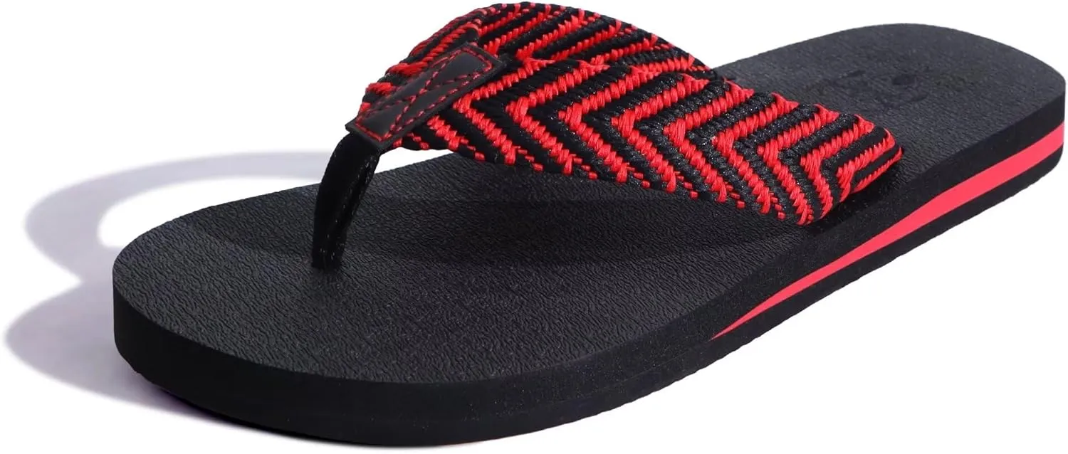 KuaiLu Men's Leather Flip Flops Arch Support Summer Beach Pool Water Thong Sandals Waterproof Rubber Walking Shoes