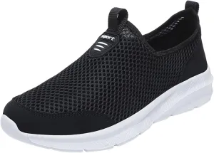 Mens Slip On Walking Shoes Non Slip Running Shoes Breathable Workout Shoes Lightweight Gym Sneakers