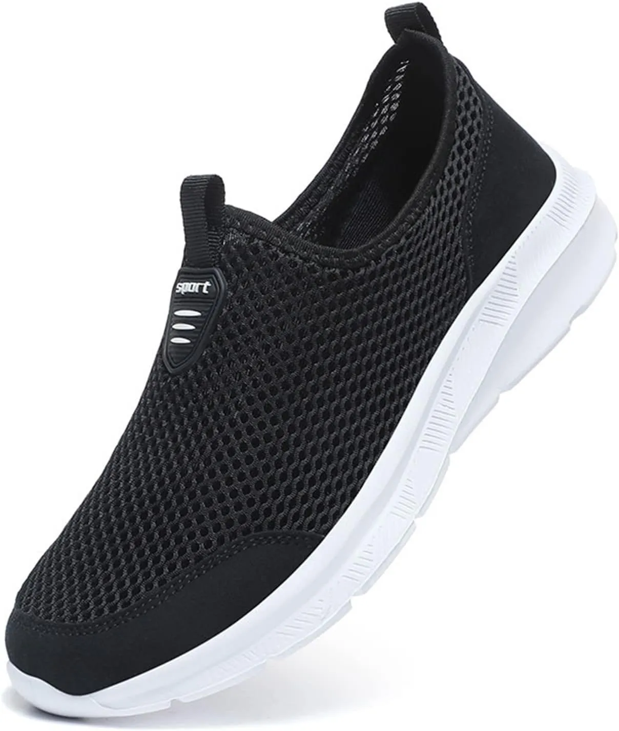 Mens Slip On Walking Shoes Non Slip Running Shoes Breathable Workout Shoes Lightweight Gym Sneakers