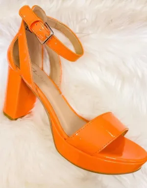 Orange Platform Heels