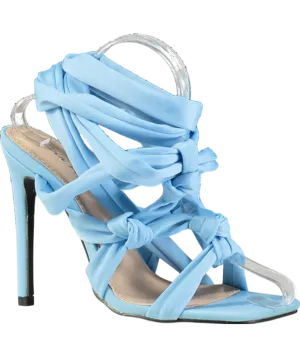 Public Desire Blue Strappy Lace Up Stiletto Heels UK 5 EU 38 