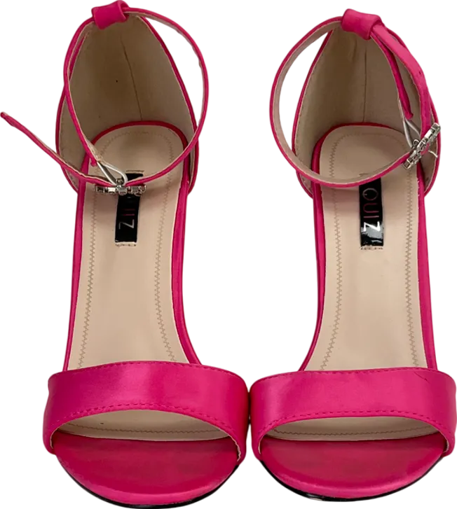 QUIZ Hot Pink Satin Diamant Stiletto Heels UK 4 EU 37 